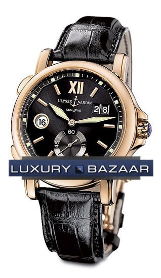 Ulysse Nardin Dual Time 42mm (RG / Black / Leather) 246-55/32